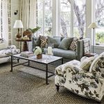 Charcoal Gray Shelter Back Sofa with Chintz Chairs - Cottage .