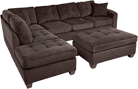 Amazon.com: Homelegance Fabric Sectional Sofa and Ottoman Set .