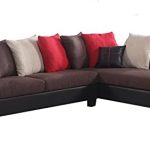 Amazon.com: Fabric and Faux Leather Sectional Sofa and Chaise .