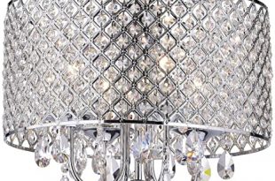 Edvivi Marya 4-Light Chrome Round Crystal Chandelier Ceiling .