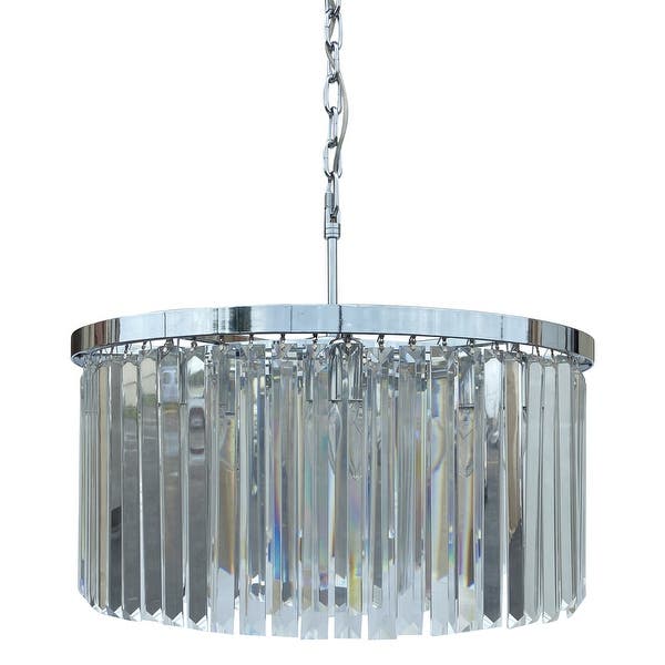 Shop DAngelo 8 Light Round Clear Glass Chandelier, Chrome, Small .