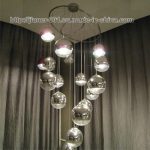 China Luxury Hotel Lobby, Stairs Glass Chandelier Pendant Lamp .