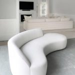 white curved minimal contemporary sofa | Curved sofa, Gorgeous .