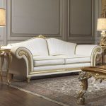 Imperial: classic sofas and armchairs in beige leather carved and .