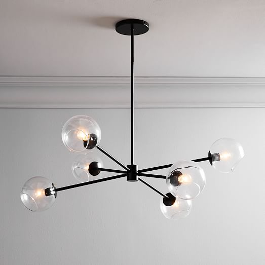 Staggered Glass 6-Light Chandelier - Cle