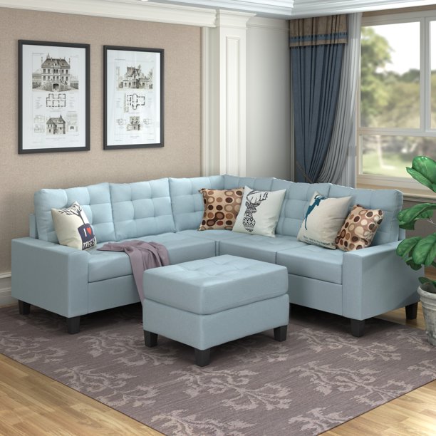 Clearance! Sectional Sofa, Modern Fabric Sectional Sofa with .