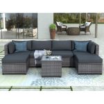 Clearance! Outdoor Patio Sectional Sofa Sets, SEGMART Newest 7 .