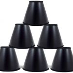 Urbanest Set of 6 Black Parchment Chandelier Lamp Shades with Gold .