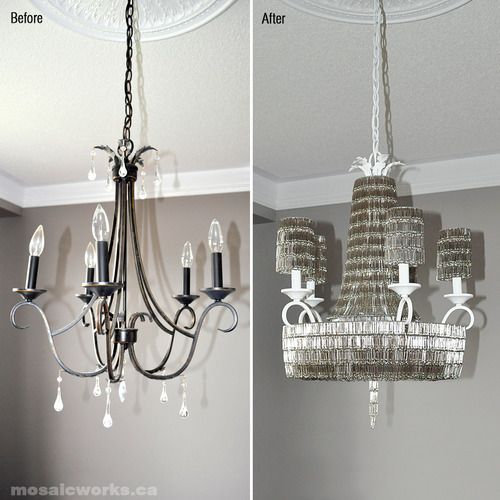 DIY Paper Clip Embellished Chandelier by mosaicworks here. No .