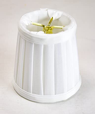 3x4x4 Down White Pleated Clip-on Candelabra Lampshade - Perfect .