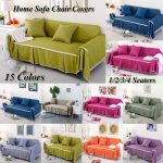 1/2/3/4 Seaters Solid Color Sofa Cover Slip-resistant Furniture .