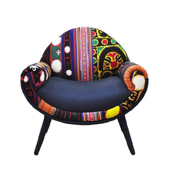Hand Made Embroidery Colorful Brick Patchwork Sofa Chair Styles .