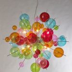 Multi-Coloured Bauble Explosion Acrylic Chandelier | Colorful .