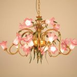 Art glass lily flower chandeliers lamp handmade coloured glass .