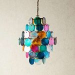 Orb Chandelier with multi coloured glass roundels Pendant Ligh