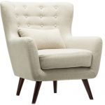 Nordic Style Cozy Armrest Single Sofa Chair Comfortable Wood Leg .