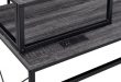 Furniture of America Domino Gray L-Shaped Writing Desk With USB .