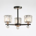 Clear Crystal Cylinder Pendant Lamp 3/6/8 Lights Contemporary .