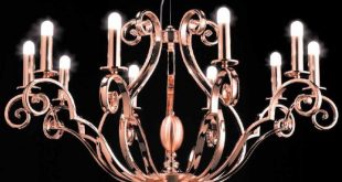 Modern iron and copper chandelier with custom options — italian .