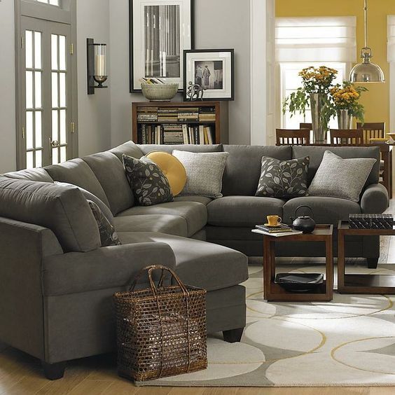 Charcoal Gray Sectional Sofa - Ideas on Foter | Living room grey .