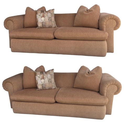 Pair of Matching Custom Made Steve Chase Sofas | Tufted sectional .