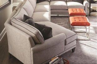 Rowe My Style I & II Transitional Sectional Sofa with Turned Legs .