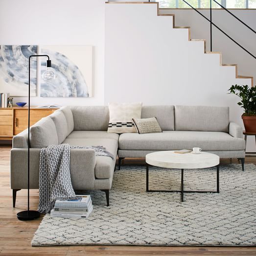 Andes L-Shaped Sectional - Stone (Twill) | Living room sofa, Deep .