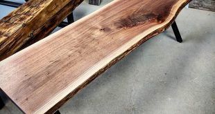 Nice walnut live edge bench just completed at our Durham Region .
