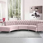 Amazon.com: Esofastore Contemporary Pink Velvet 3 pcs Sectional .