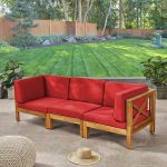 Post-1950 156315: Highland Dunes Anneke Patio Sofa With Cushions .