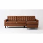 Apartment 2 Piece Sectional Sofa with Leather Chaise Reverie EQ3 .