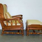 Vintage Ethan Allen Maple Spindle Wing Back Lounge Arm Chair .