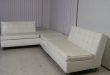 1960's Mid Century Modern White Vinyl Sectional Sofa Retro Couch .