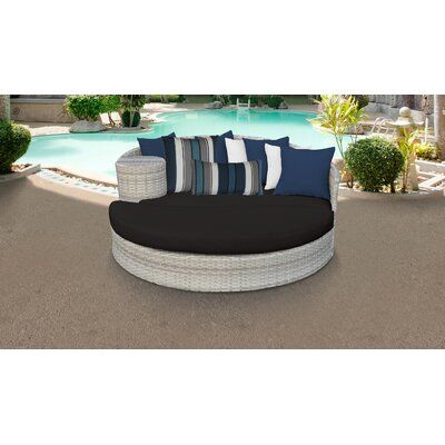 Sol 72 Outdoor Falmouth Patio Daybed with Cushions Color: Black in .