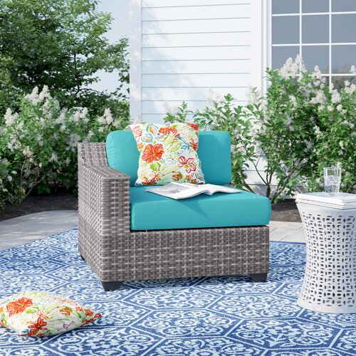 Sol 72 Outdoor Falmouth Right Arm Patio Chair with Cushions .