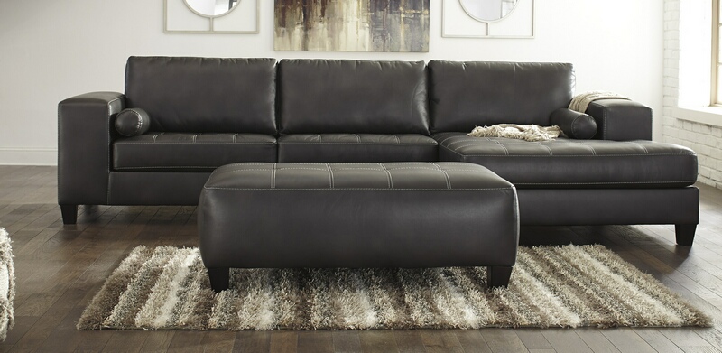 Ashley Furniture 87701-17-66-08 3 pc Nokomis charcoal faux leather .