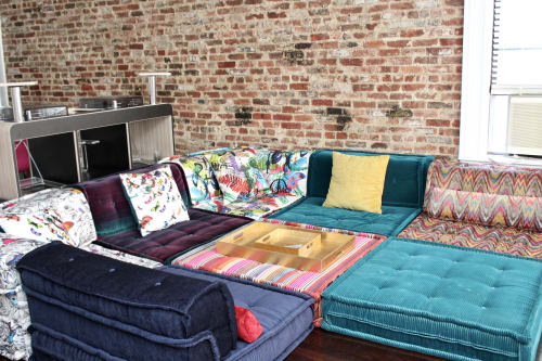 Custom Floor Cushions by Lena Lalvani seen at Chelsea Live/Work .