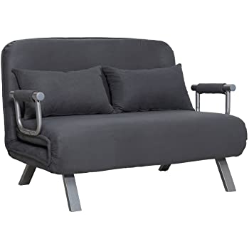 Amazon.com: HOMCOM Small Sofa Couch Futon with Fold Up Bed and .