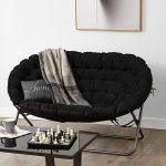 Papasan Dorm Sofa - Black- Dorm Room Furniture Dorm Chair For T