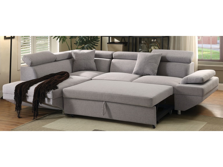 Acme Furniture Living Room Jemima Sectional Sofa With Sleeper .