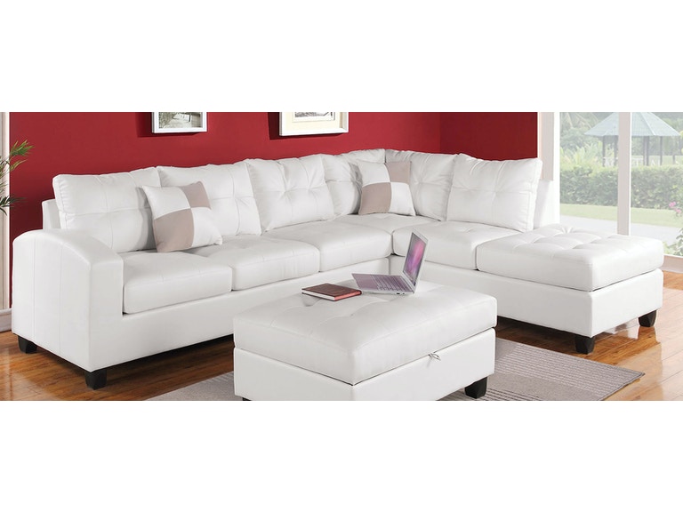 Acme Furniture Living Room Kiva Sectional Sofa with 2 Pillows .