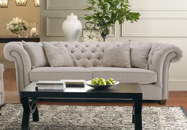 Churchill Tuxedo Sofa with Button Tufting by Decor-Rest at .