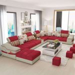 Modern High Quality Living Room Furniture Fabric Sectional Sofa .