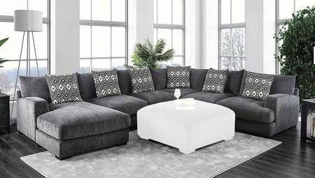 Furniture of America Kaylee Sectional Sofa CM6587SECT Gray .