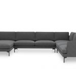 Ethan U-Shape Sectional Sofa with Chaise, Left Facing, Stone Gray .