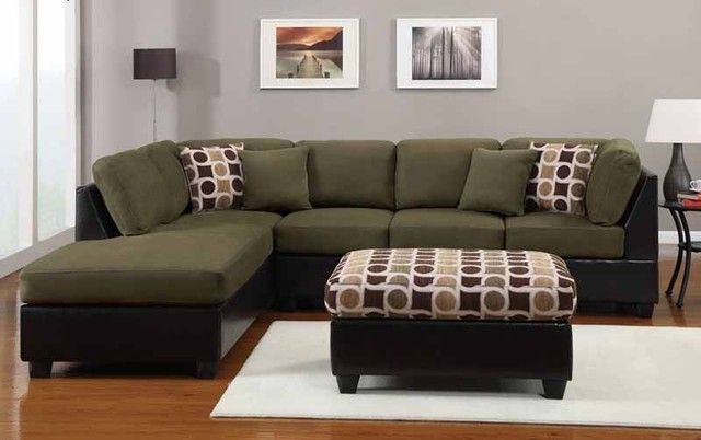 Green Sectional Sofa with Chaise | Luxury living room decor .