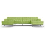Joybird Furniture Franklin Mid Century Modern Green Leather U .