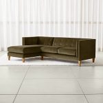 Aidan Velvet Olive Green Sectional Sofa + Reviews | Crate and Barr