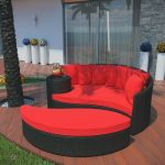 Brayden Studio Greening Outdoor Daybed with Ottoman & Cushions in .