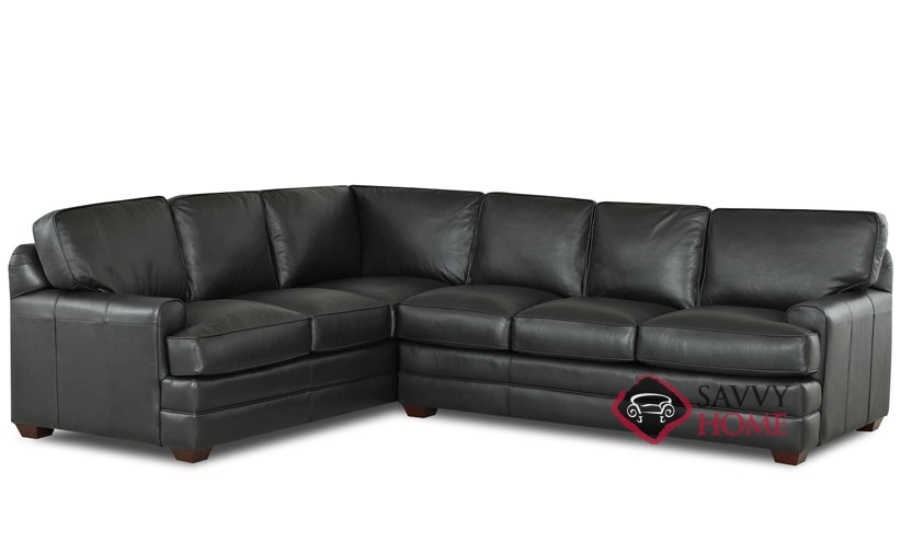 Halifax Leather Stationary True Sectional by Savvy is Fully .